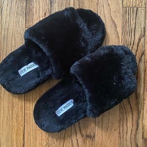 Steve Madden fur slides
